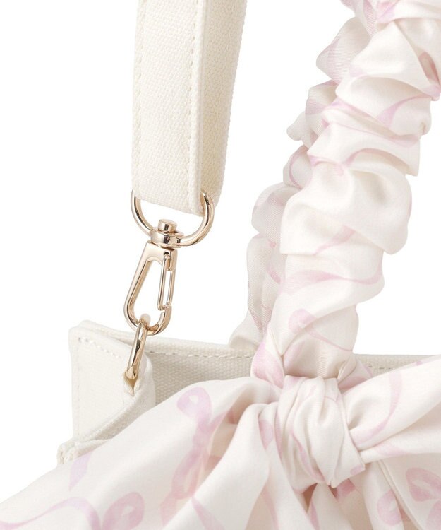 Maison de FLEUR スカーフ付きギャザーハンドル２Ｗａｙバッグ Pink