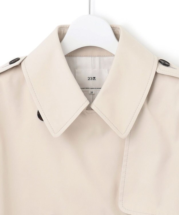 23区 コットンポリエステルギャバジン ショート トレンチ コート ベージュ系