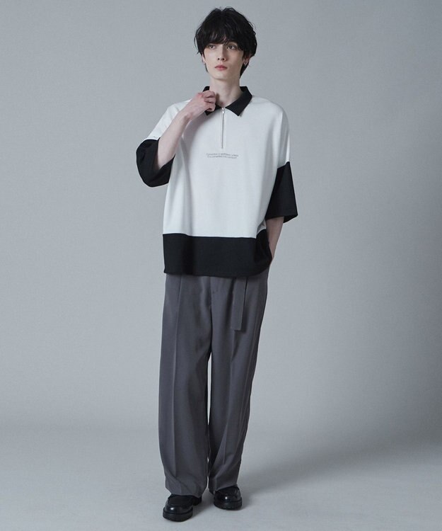 WEGO ドルマンポンチハーフジップT（S） ブラック