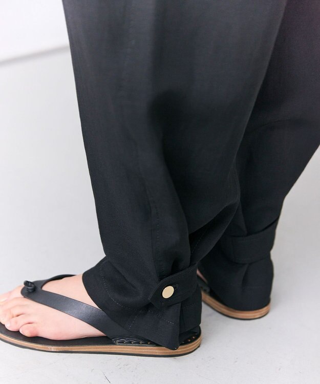 BEIGE， BERNARD / リネン混 ヘムタグ 2WAYパンツ Black