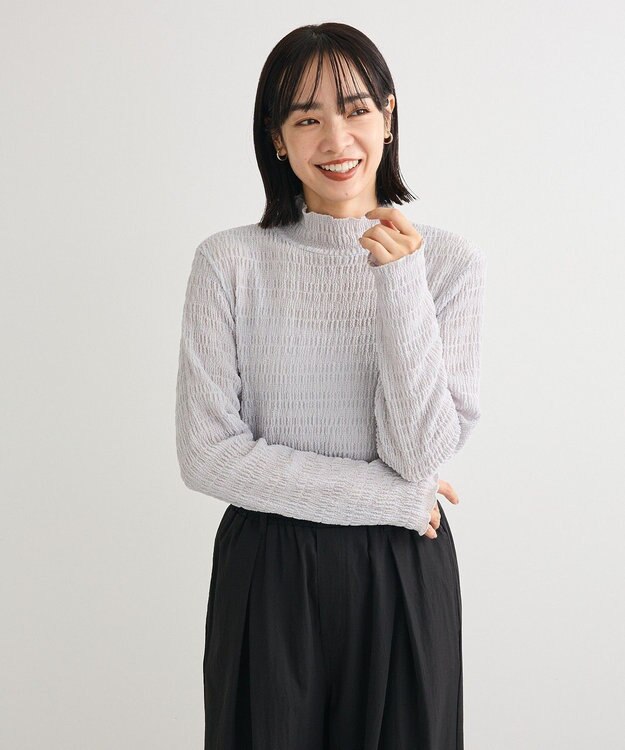 Green Parks ・Ｐｅｔｉｔ　Ｆｌｅｕｒ　ジャガードハイネックロンＴ Light Gray