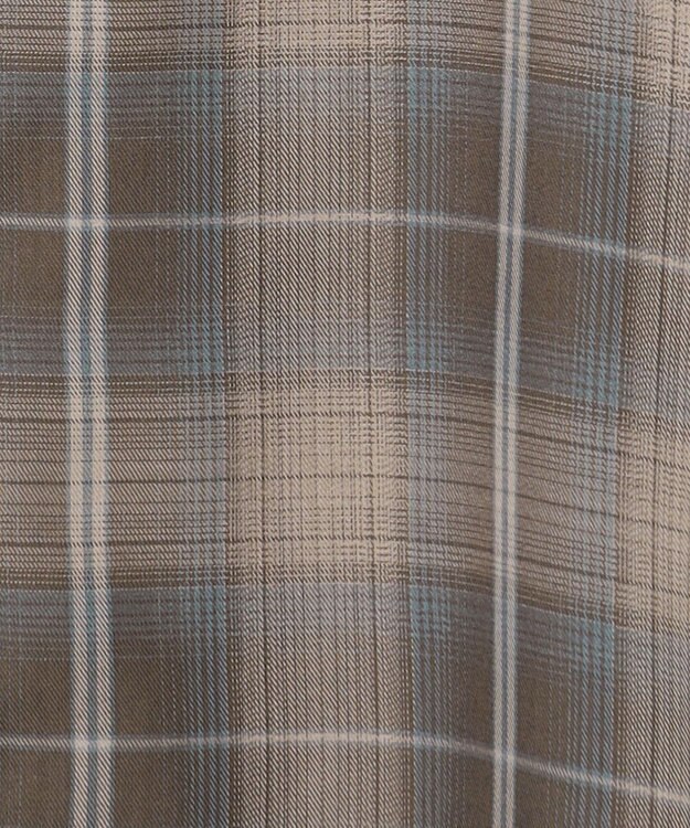 ANY L オンブレーチェックオーバーシャツ ブラウン系