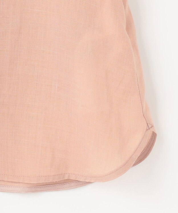 自由区 L 【カタログ掲載・接触冷感・洗える】ラミーローンクロップド丈 ブラウス クラウドローズ