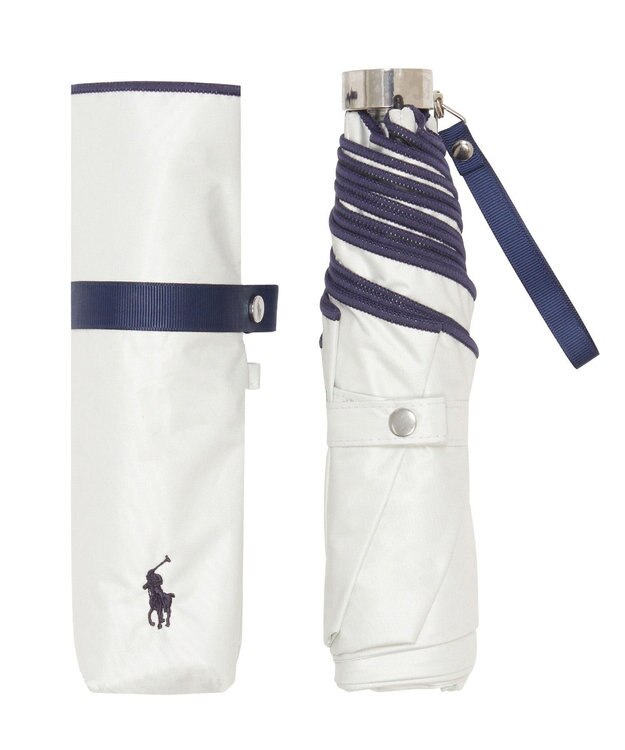 MOONBAT POLO RALPH LAUREN（ポロ ラルフローレン）晴雨兼用日傘 バイカラー 遮光率100% 遮熱 UV オフホワイト