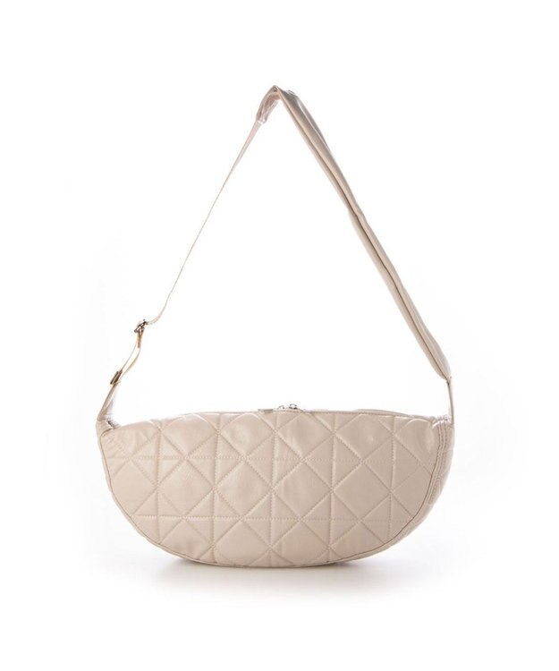 UNBILLION カシュカシュ cachecache / ソフト合皮キルティングハーフムーンショルダー アイボリー