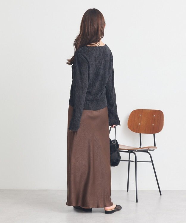 earth music&ecology プリーツベロア風ギャザープルオーバー Black