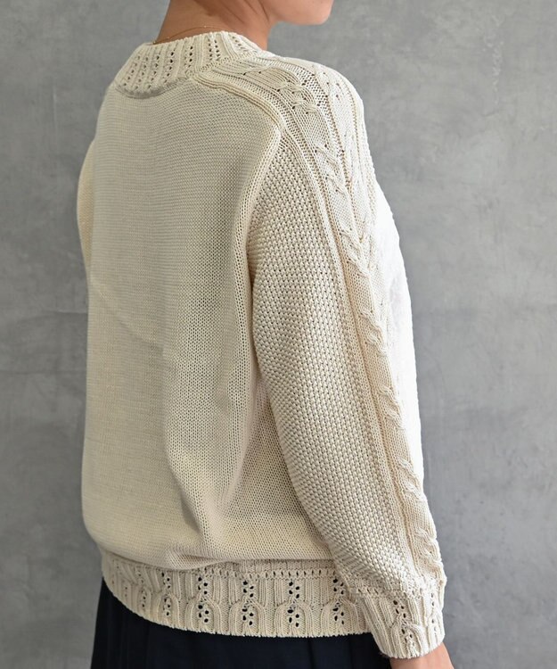 muuc 〈ドライタッチ高品質インド超長綿〉イラカ刺繍コットンプルオーバー オフホワイト