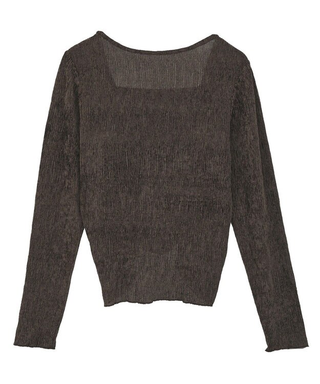 earth music&ecology プリーツベロア風ギャザープルオーバー Brown