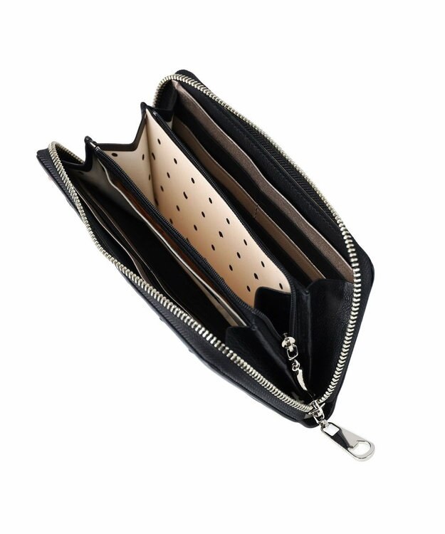 tsumori chisato CARRY tcパッチワーク ラウンドファスナー長財布 ブラック