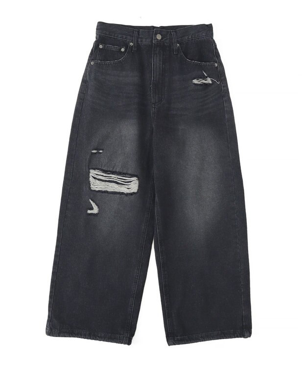WEGO スーパーバギーダメージデニムパンツ デニムブラックソノタ