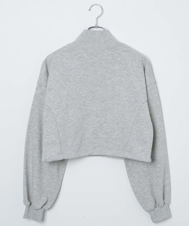 WEGO 【新色追加】ドロストデザインハーフZIPスウェット 杢グレー