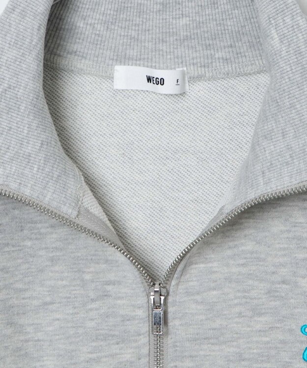 WEGO 【新色追加】ドロストデザインハーフZIPスウェット 杢グレー