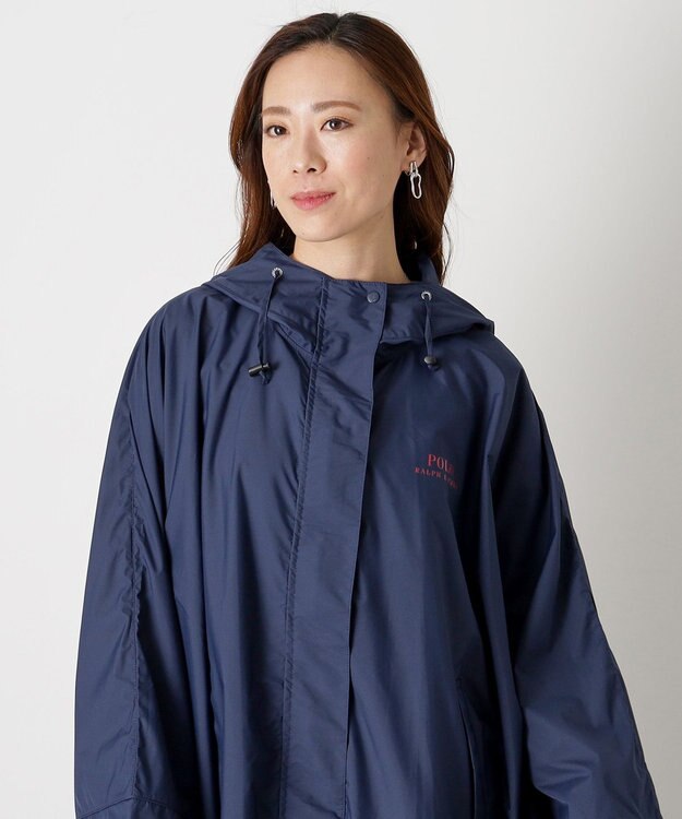 MOONBAT POLO RALPH LAUREN レインポンチョ レインベア 50デニール生地／着丈98cm 収納袋付き ネイビーブルー
