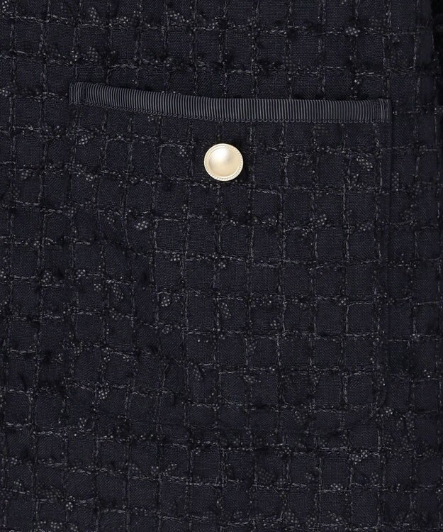 ANY SIS L リボンヤーンライトツイード ジャケット ネイビー