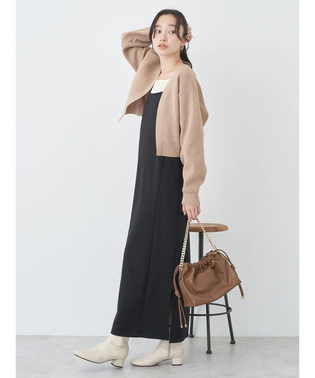 earth music&ecology バックリボンボレロ Beige