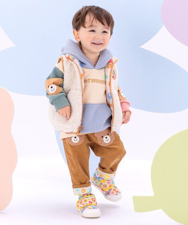 MIKI HOUSE HOT BISCUITS 【80-120cm】【NEW Color Series】裏毛パイル素材 パステルカラー フーディ マルチカラー