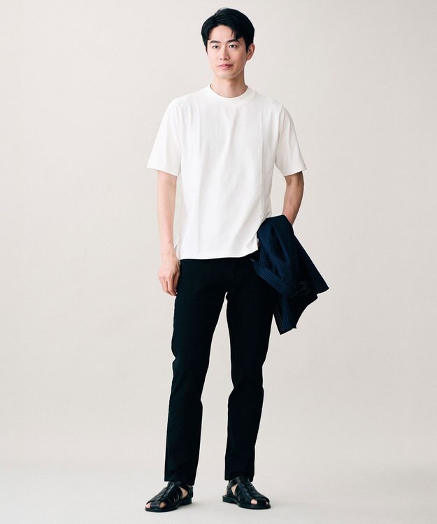 JOSEPH ABBOUD 【2WAY・リバーシブル・七分袖】リバーシブルストライプ シャツ ネイビー系1