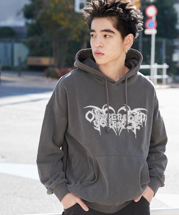 WEGO 【ユニセックス着用ITEM】ピグメントグラフィックプルパーカー 柄6