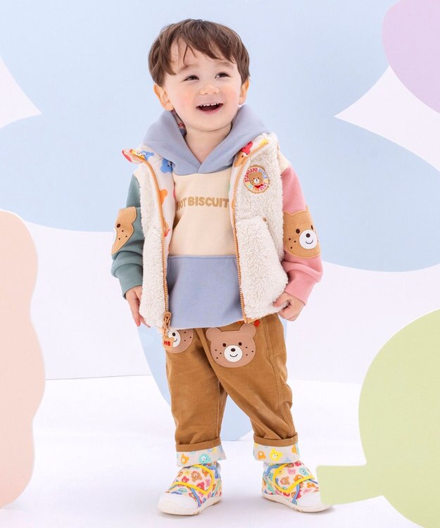 MIKI HOUSE HOT BISCUITS 【80-120cm】【NEW Color Series】裏毛パイル素材 パステルカラー フーディ マルチカラー