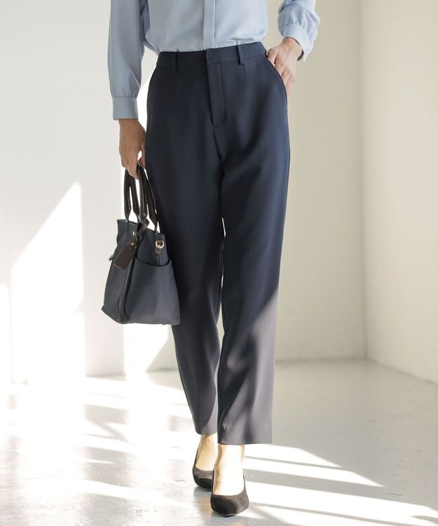 J.PRESS LADIES S 【セットアップ対応】セラテリーダブルクロス テーパード パンツ ネイビー系