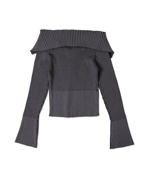 WEGO ダブルジップオフショルニット ブラック