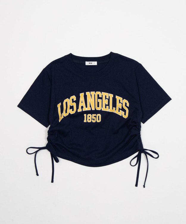 WEGO グラフィックサイドリボンドロストショートT 柄2