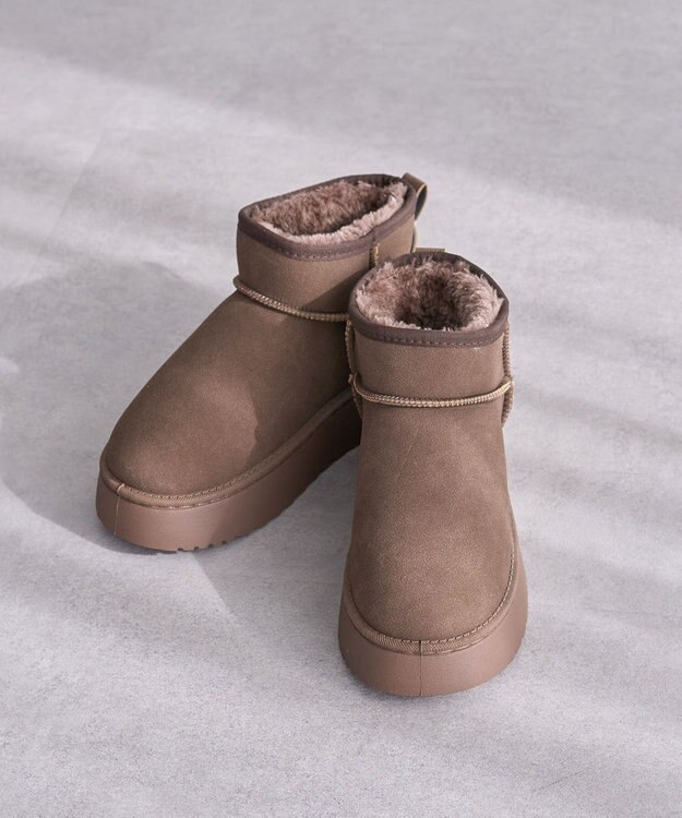 Green Parks ・ｍｉｎｉａ　フェイクムートンショートブーツ Brown