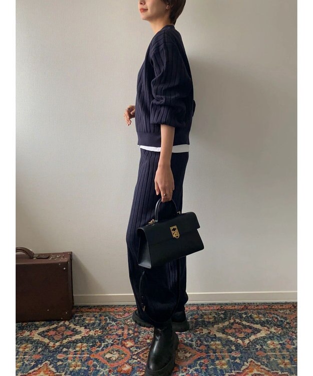 Green Parks リブニットプルオーバー Navy