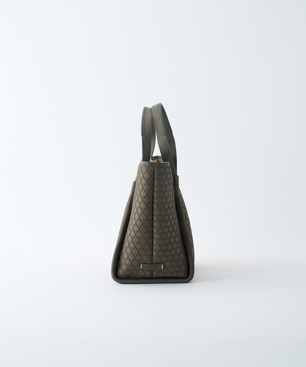 MIYABIYA LAQUOH【撥水加工】篭目柄エンボスボンディングトートL モスグリーン