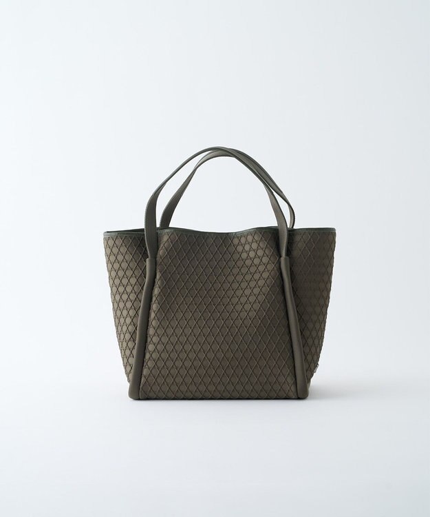 MIYABIYA LAQUOH【撥水加工】篭目柄エンボスボンディングトートL モスグリーン