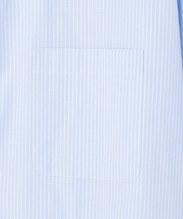 J.PRESS MEN 【J.PRESS ORIGINALS】Broad Stripe Open Half Sleeve Shirt / Baggy-Fit サックスブルー系1
