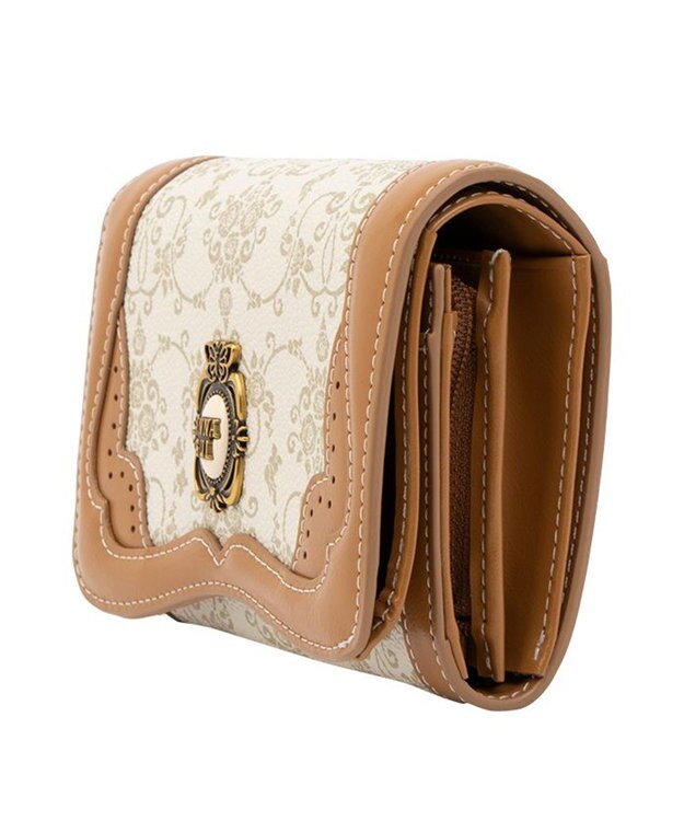 ANNA SUI リーブル 内Lファスナー二つ折り財布 ベージュ