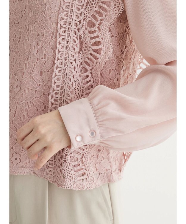 Green Parks ・Ｐｅｔｉｔ　Ｆｌｅｕｒ　イロイロレースブラウス Pink