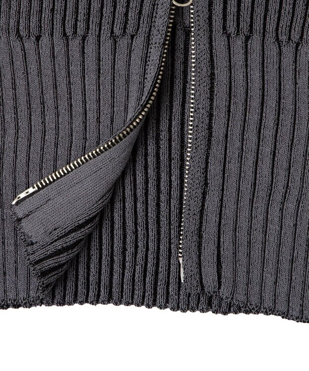 WEGO ダブルジップオフショルニット ブラック