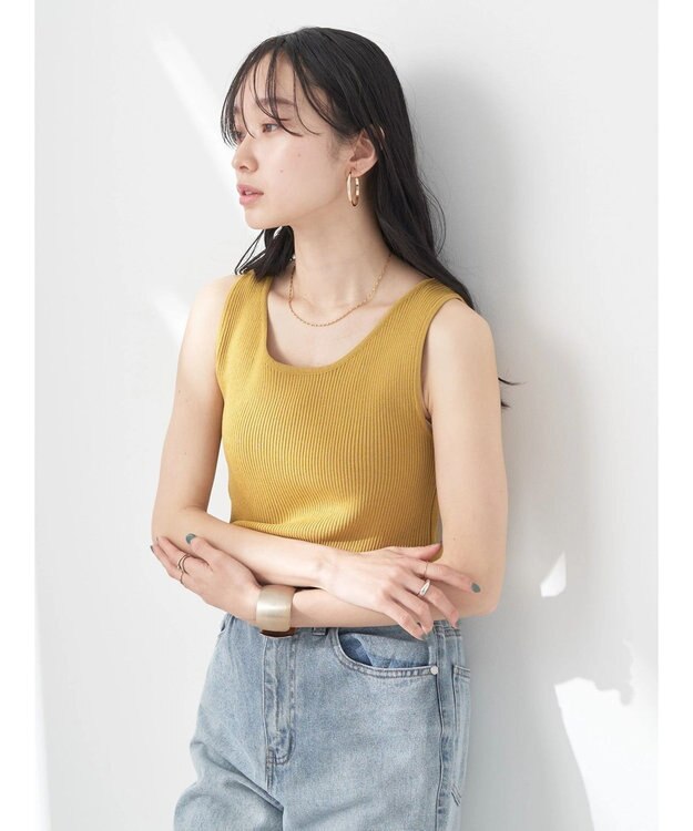 earth music&ecology ２ＷＡＹリブニットタンクトップ Yellow