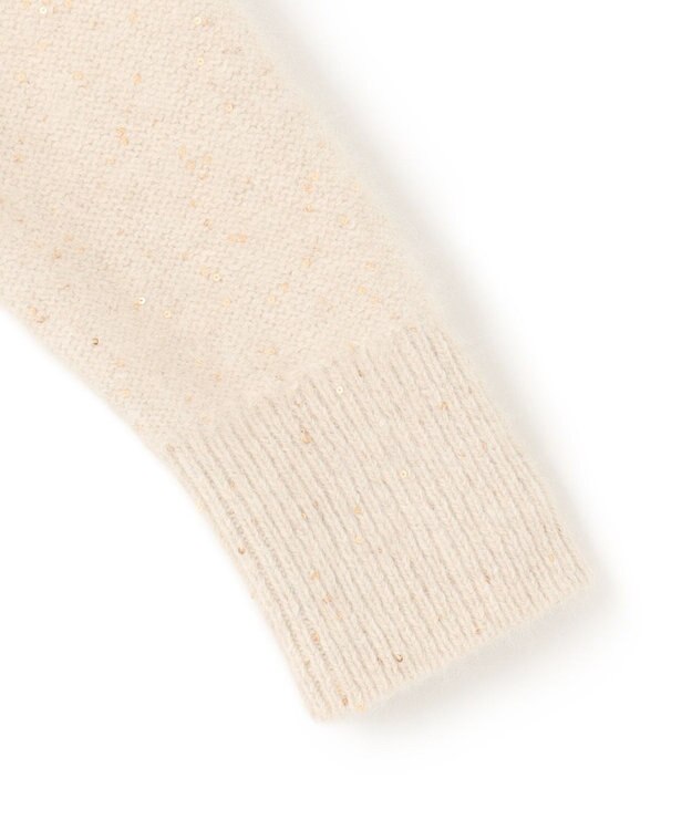 BEIGE， AMARILLO / スパンコールフォックスVネックニット Taupe