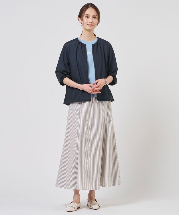 J.PRESS LADIES S 刺繍ロゴ Tシャツ サックスブルー系