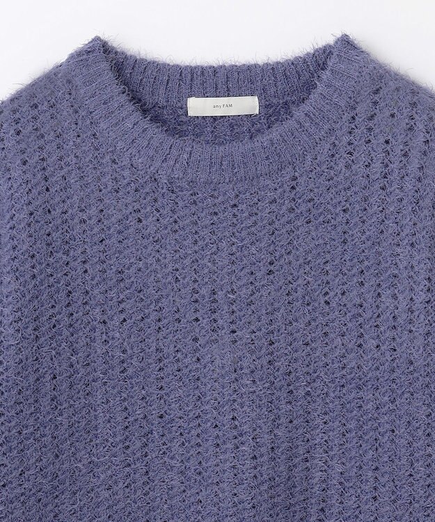 ANY 【洗濯機可】フェザーメッシュニット ロイヤル