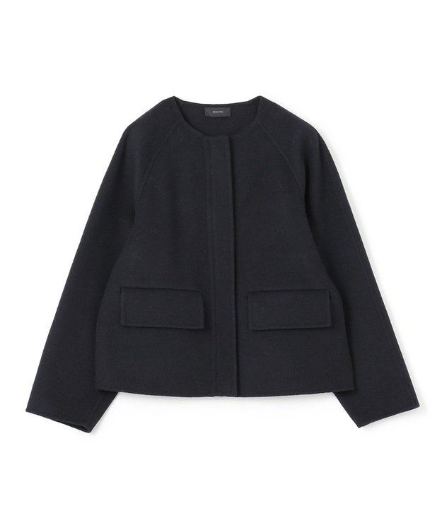 JOSEPH ウーループ　ノーカラーコート Black