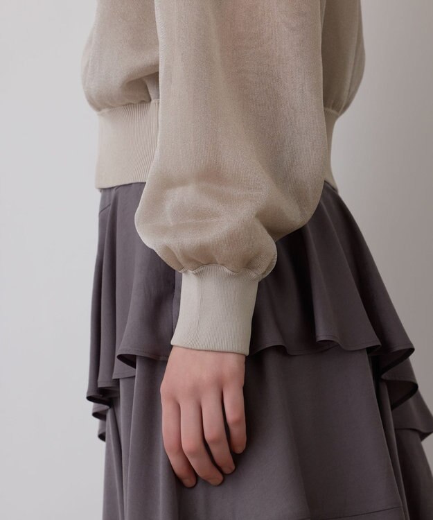 GRACE CONTINENTAL シアーニットパーカー ベージュ