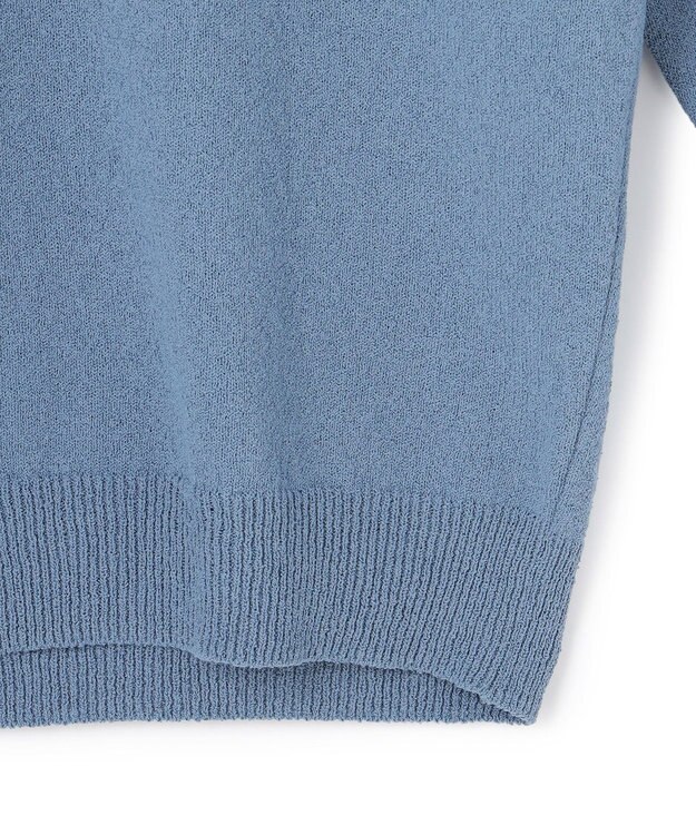 J.PRESS MEN ミックスブークレ スキッパーポロシャツ サックスブルー系