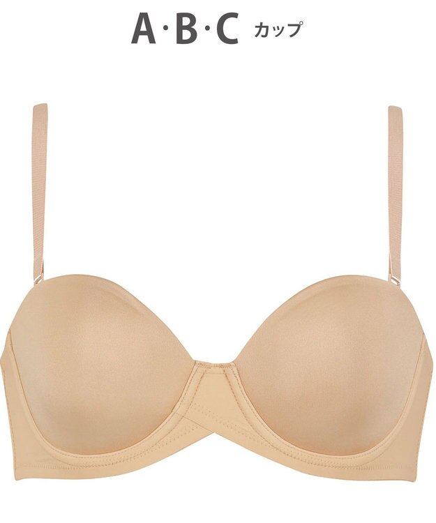 WACOAL ブラジャー ストラップレス サイズや体型特徴に合わせた設計 アウターにひびきにくい メッシュ素材(カップ肌側) レディース BXC610 /ワコール カラシ