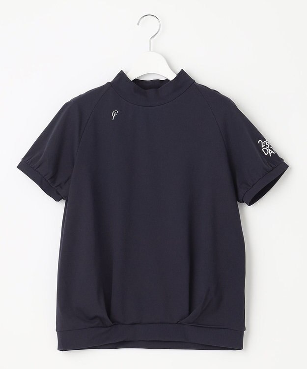 23区GOLF 【23Fondation】半袖 モックネックシャツ ネイビー系