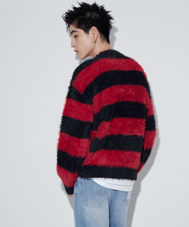 WEGO 【ユニセックスITEM着用】フェザーボーダープルオーバー レッドボーダー