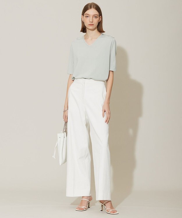 ICB 【WEB限定カラーあり・接触冷感・UVケア・洗える】 シンセティックハイゲージ 半袖ニット アイスグレー系