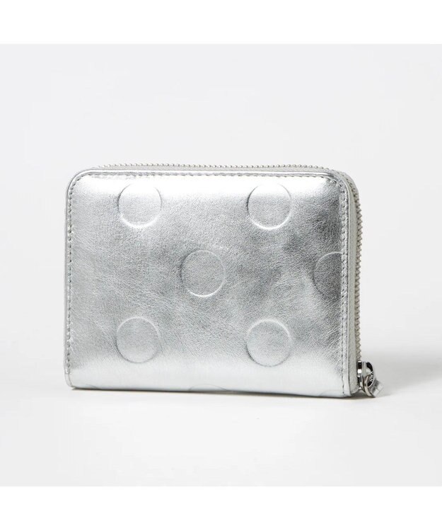 UNBILLION ペルケ perche / ドット型押しラウンドパームフィット財布 シルバー
