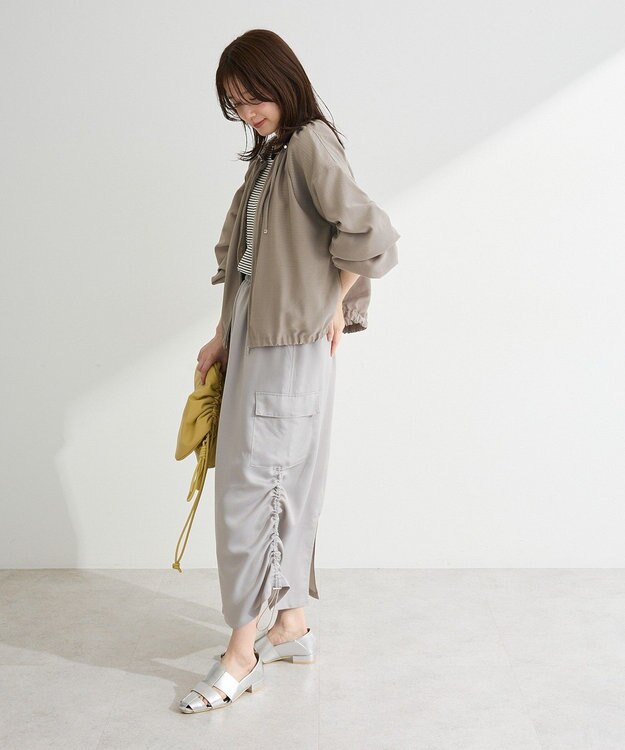 Green Parks サテンカーゴスカート Gray