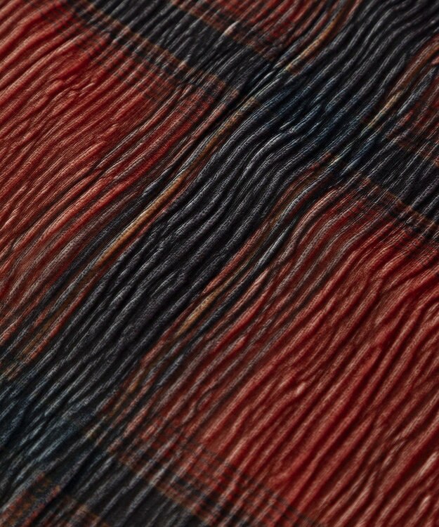 Green Parks 楊柳ベロアチェックＩラインスカート Red