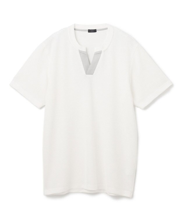 JOSEPH HOMME タックリップルジャージー　キーネック ホワイト系