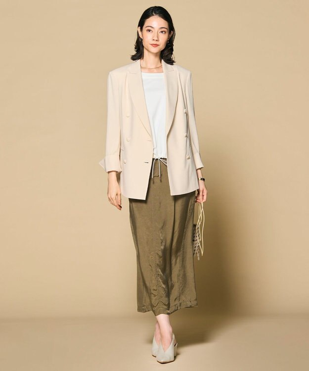 BEIGE， 【洗える】CINDY / ダブルブレストジャケット Sheer Orange